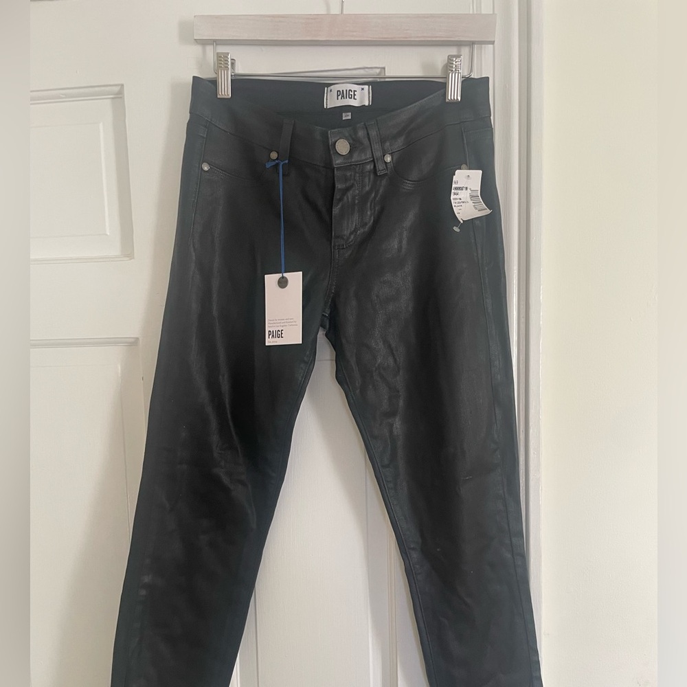 PAIGE Shiny Black Denim Jeans